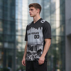 Custom Embroidered Las Vegas City Skyline Football Jersey, Personalized Football Sports T-Shirts For Men Women Youth Boy