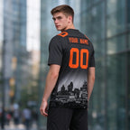 Custom Embroidered Cincinnati City Skyline Football Jersey, Personalized Football Sports T-Shirts For Men Women Youth Boy