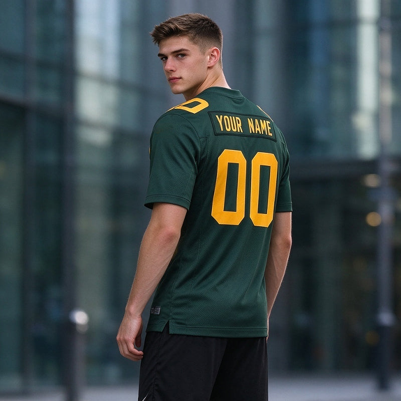 Custom Embroidered Green Bay City Skyline Football Jersey, Personalized Football Sports T-Shirts For Men Women Youth Boy