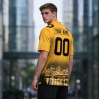Custom Embroidered Pittsburgh City Skyline Football Jersey, Personalized Football Sports T-Shirts For Men Women Youth Boy
