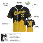 Custom Embroidered Pittsburgh City Skyline Baseball Jersey, Hip-Hop Inkjet Design, Personalized Your Name & Number