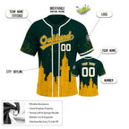 Custom Embroidered Oakland City Skyline Baseball Jersey, Hip-Hop Inkjet Design, Personalized Your Name & Number