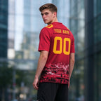 Custom Embroidered Kansas City Skyline Football Jersey, Personalized Football Sports T-Shirts For Men Women Youth Boy