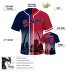 Custom Embroidered St. Louis City Skyline Baseball Jersey, Hip-Hop Two-tone Design, Personalized Your Name & Number