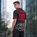 Custom Embroidered Houston City Skyline Football Jersey, Personalized Football Sports T-Shirts For Men Women Youth Boy