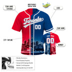 Custom Embroidered Toronto City Skyline Baseball Jersey, Hip-Hop Two-tone Design, Personalized Your Name & Number