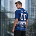 Custom Embroidered Tampa Bay City Skyline Football Jersey, Personalized Football Sports T-Shirts For Men Women Youth Boy