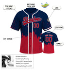 Custom Embroidered Boston City Skyline Baseball Jersey, Hip-Hop Inkjet Design, Personalized Your Name & Number