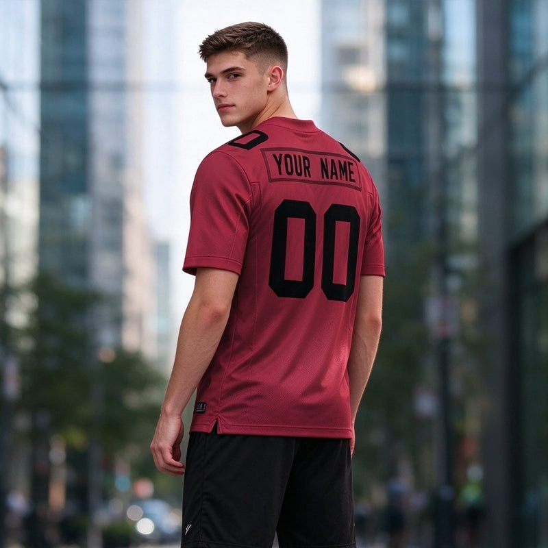 Custom Embroidered Atlanta City Skyline Football Jersey, Personalized Football Sports T-Shirts For Men Women Youth Boy
