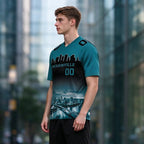 Custom Embroidered Jacksonville City Skyline Football Jersey, Personalized Football Sports T-Shirts For Men Women Youth Boy