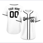 Custom Embroidered White Black Baseball Jersey, Personalized Baseball Sports Uniform For  Men Women Youth Boy