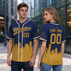 Custom Embroidered Milwaukee City Skyline Baseball Jersey, Hip-Hop Inkjet Design, Personalized Your Name & Number