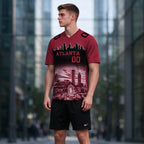 Custom Embroidered Atlanta City Skyline Football Jersey, Personalized Football Sports T-Shirts For Men Women Youth Boy