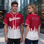 Custom Embroidered Los Angeles City Skyline Baseball Jersey, Hip-Hop Inkjet Design, Personalized Your Name & Number
