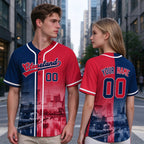 Custom Embroidered Cleveland City Skyline Baseball Jersey, Hip-Hop Two-tone Design, Personalized Your Name & Number