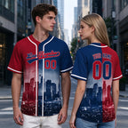 Custom Embroidered Los Angeles City Skyline Baseball Jersey, Hip-Hop Two-tone Design, Personalized Your Name & Number