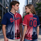 Custom Embroidered St. Louis City Skyline Baseball Jersey, Hip-Hop Two-tone Design, Personalized Your Name & Number