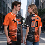 Custom Embroidered San Francisco City Skyline Baseball Jersey, Hip-Hop Two-tone Design, Personalized Your Name & Number