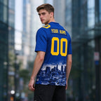 Custom Embroidered Los Angeles City Skyline Football Jersey, Personalized Football Sports T-Shirts For Men Women Youth Boy