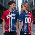 Custom Embroidered Toronto City Skyline Baseball Jersey, Hip-Hop Two-tone Design, Personalized Your Name & Number