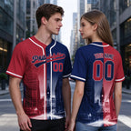 Custom Embroidered Philadelphia City Skyline Baseball Jersey, Hip-Hop Two-tone Design, Personalized Your Name & Number