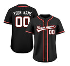 Custom Embroidered Black White Red Baseball Jersey, Personalized Baseball Sports Uniform For  Men Women Youth Boy