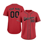Custom Embroidered Red Black White Baseball Jersey, Personalized Baseball Sports Uniform For  Men Women Youth Boy