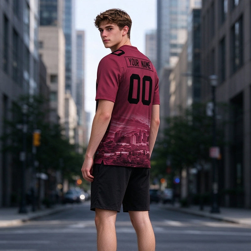 Custom Embroidered Arizona City Skyline Football Jersey, Personalized Football Sports T-Shirts For Men Women Youth Boy