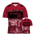Custom Embroidered Atlanta City Skyline Football Jersey, Personalized Football Sports T-Shirts For Men Women Youth Boy
