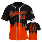 Custom Embroidered Baltimore City Skyline Baseball Jersey, Hip-Hop Inkjet Design, Personalized Your Name & Number