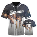 Custom Embroidered CHICAGO Black City Skyline Baseball Jersey, Hip-Hop Galaxy Design, Personalized Your Name & Number