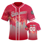 Custom Embroidered Cincinnati City Skyline Baseball Jersey, Hip-Hop Galaxy Design, Personalized Your Name & Number