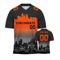 Custom Embroidered Cincinnati City Skyline Football Jersey, Personalized Football Sports T-Shirts For Men Women Youth Boy