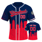 Custom Embroidered Cleveland City Skyline Baseball Jersey, Hip-Hop Inkjet Design, Personalized Your Name & Number
