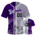 Custom Embroidered Colorado City Skyline Baseball Jersey, Hip-Hop Two-tone Design, Personalized Your Name & Number