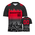 Custom Embroidered Houston City Skyline Football Jersey, Personalized Football Sports T-Shirts For Men Women Youth Boy