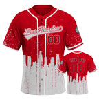 Custom Embroidered Los Angeles City Skyline Baseball Jersey, Hip-Hop Inkjet Design, Personalized Your Name & Number