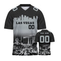 Custom Embroidered Las Vegas City Skyline Football Jersey, Personalized Football Sports T-Shirts For Men Women Youth Boy
