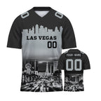Custom Embroidered Las Vegas City Skyline Football Jersey, Personalized Football Sports T-Shirts For Men Women Youth Boy
