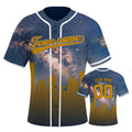 Custom Embroidered Milwaukee City Skyline Baseball Jersey, Hip-Hop Galaxy Design, Personalized Your Name & Number