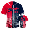 Custom Embroidered Minnesota City Skyline Baseball Jersey, Hip-Hop Two-tone Design, Personalized Your Name & Number