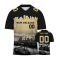 Custom Embroidered New Orleans City Skyline Football Jersey, Personalized Football Sports T-Shirts For Men Women Youth Boy