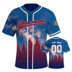 Custom Embroidered Philadelphia City Skyline Baseball Jersey, Hip-Hop Galaxy Design, Personalized Your Name & Number