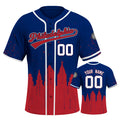 Custom Embroidered Philadelphia City Skyline Baseball Jersey, Hip-Hop Inkjet Design, Personalized Your Name & Number