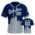Custom Embroidered Tampa Bay City Skyline Baseball Jersey, Hip-Hop Inkjet Design, Personalized Your Name & Number