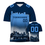 Custom Embroidered Tennessee City Skyline Football Jersey, Personalized Football Sports T-Shirts For Men Women Youth Boy