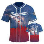 Custom Embroidered Toronto City Skyline Baseball Jersey, Hip-Hop Galaxy Design, Personalized Your Name & Number