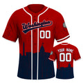 Custom Embroidered Washington City Skyline Baseball Jersey, Hip-Hop Inkjet Design, Personalized Your Name & Number