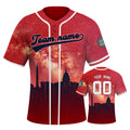 Custom Embroidered Washington City Skyline Baseball Jersey, Hip-Hop Galaxy Design, Personalized Your Name & Number