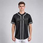 Custom Embroidered Black Baseball Jersey, Personalized Baseball Sports Uniform For  Men Women Youth Boy